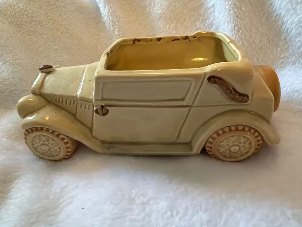 Vintage Relpo 7026 Ceramic Roadster Car Planter Cachepot Art Deco Japan